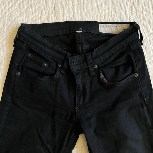 Rag & Bone Womens Jeans Pants Black Skinny Jean In Equestrian Solid Size 24 - Picture 5 of 6